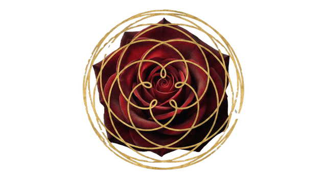 Sacred Rose Mandala with Golden Geometry