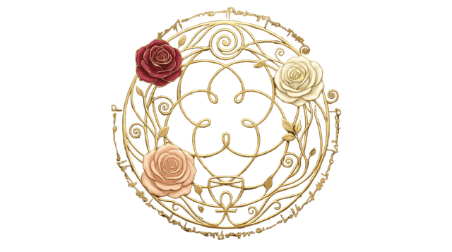 Rose Lineage mandala with three roses