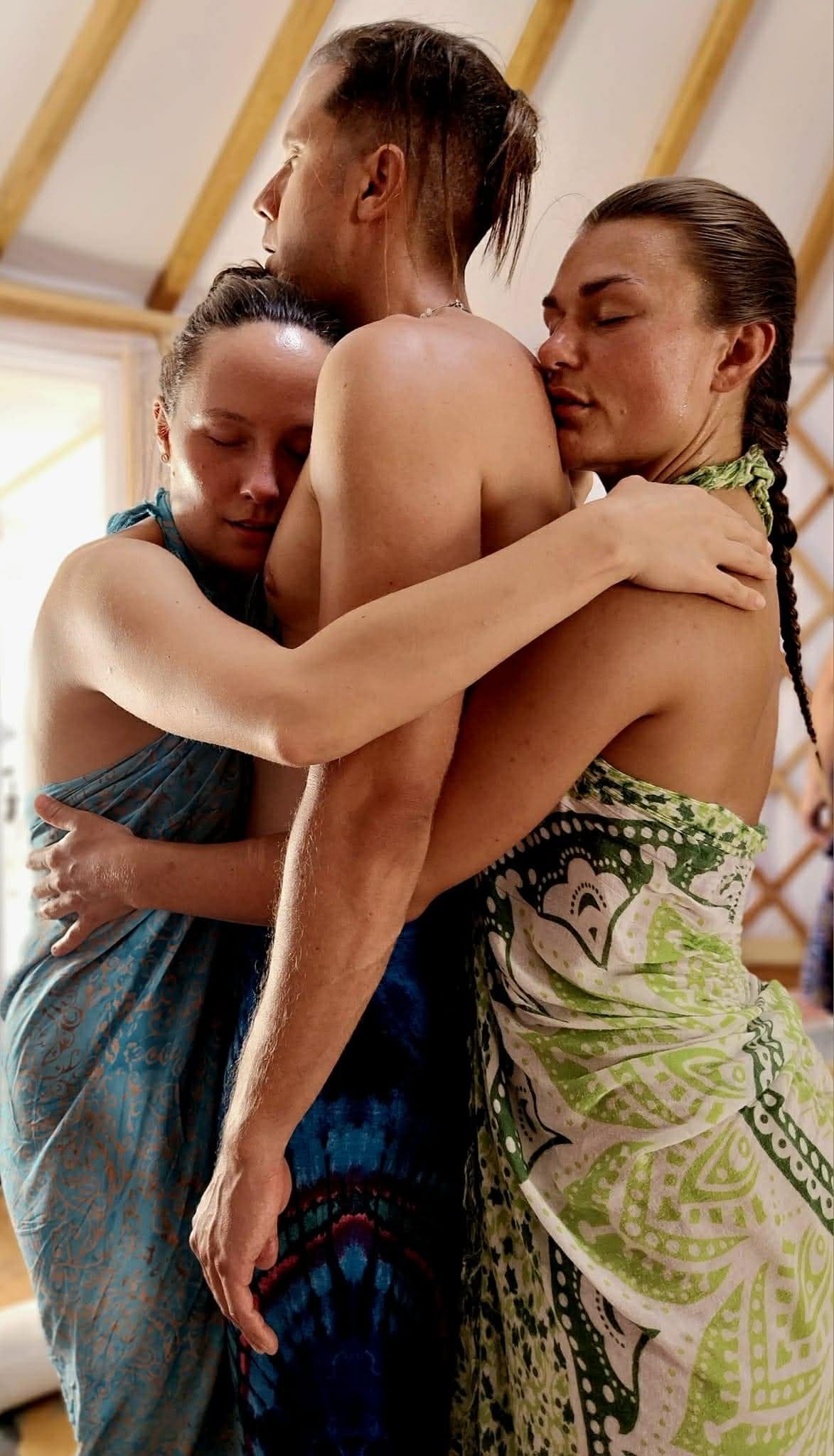 Sacred embrace during tantric bodywork session